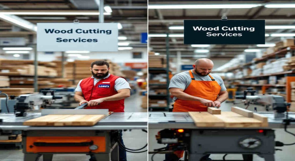 does lowes or home depot cut wood for you